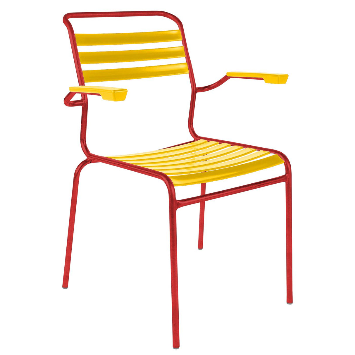 Schaffner Säntis Fauteuil à lattes Rouge 30 Jaune 11