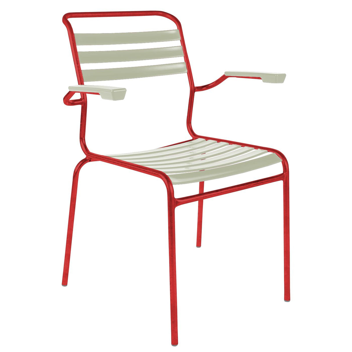 Schaffner Säntis Fauteuil à lattes Rouge 30 Vert pastel 64