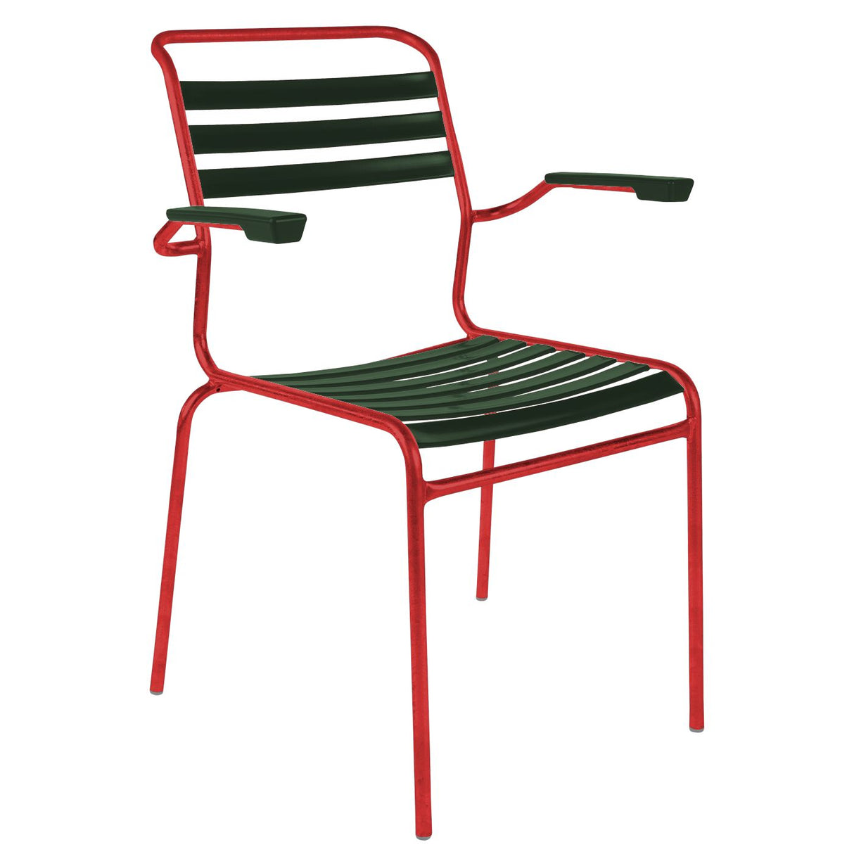 Schaffner Säntis Fauteuil à lattes Rouge 30 Vert sapin 66