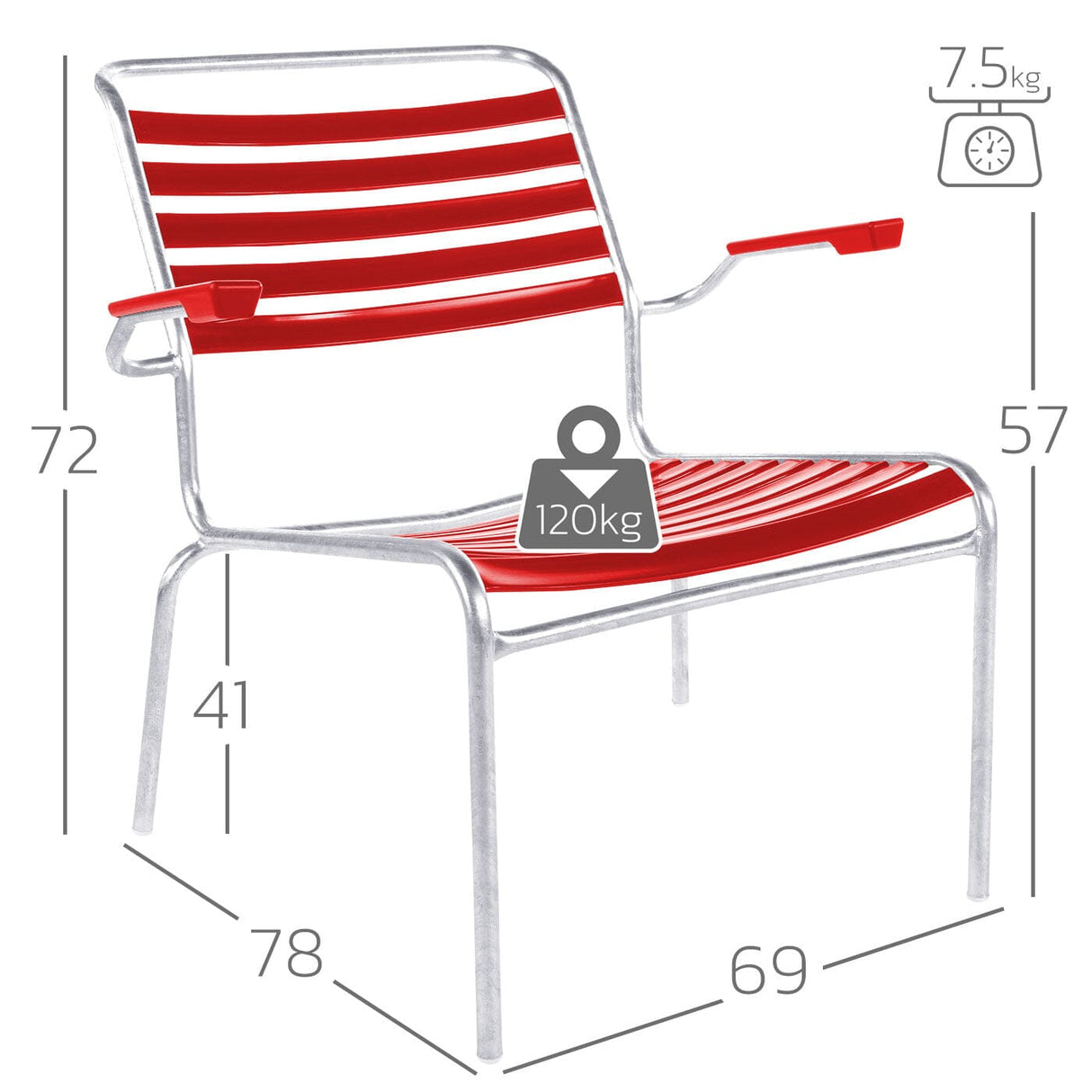 Schaffner Säntis Fauteuil bas à lattes