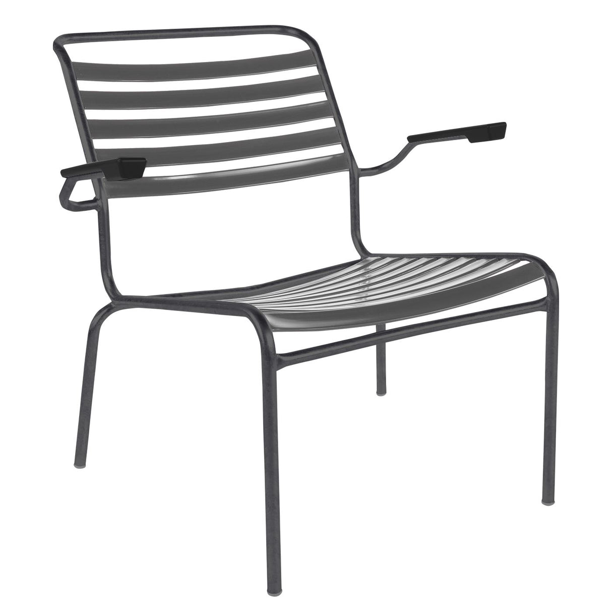 Schaffner Säntis Fauteuil bas à lattes Anthracite 77 Graphite 73