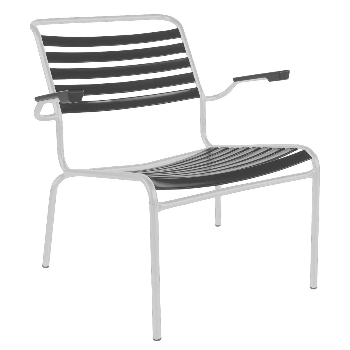 Schaffner Säntis Fauteuil bas à lattes Blanc 90 Anthracite 77