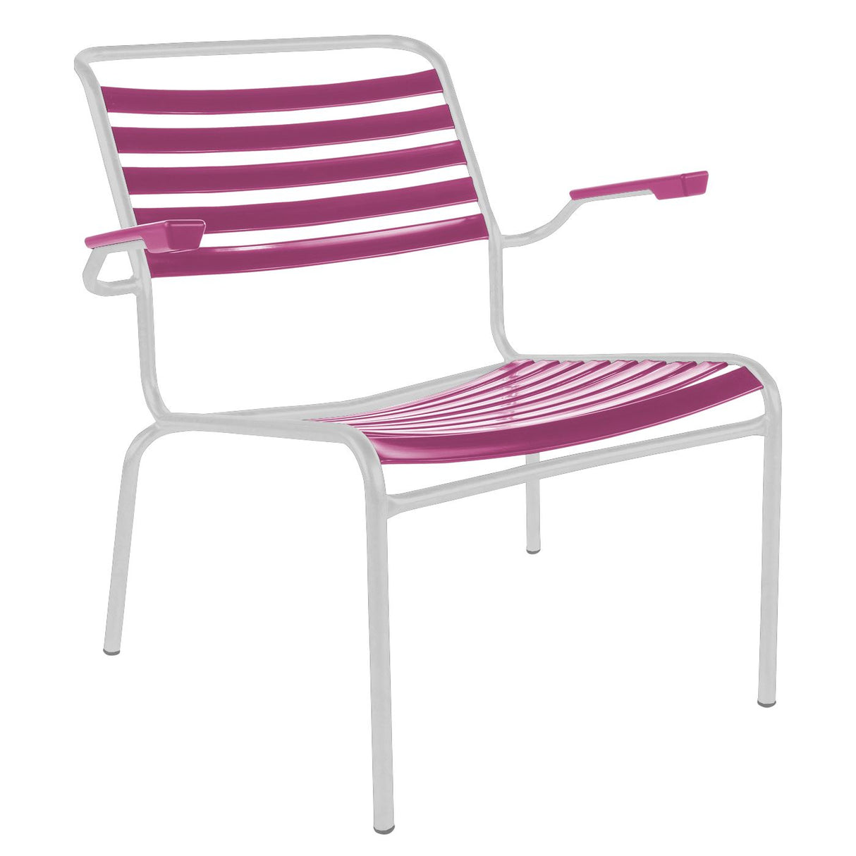 Schaffner Säntis Fauteuil bas à lattes Blanc 90 Rose 41