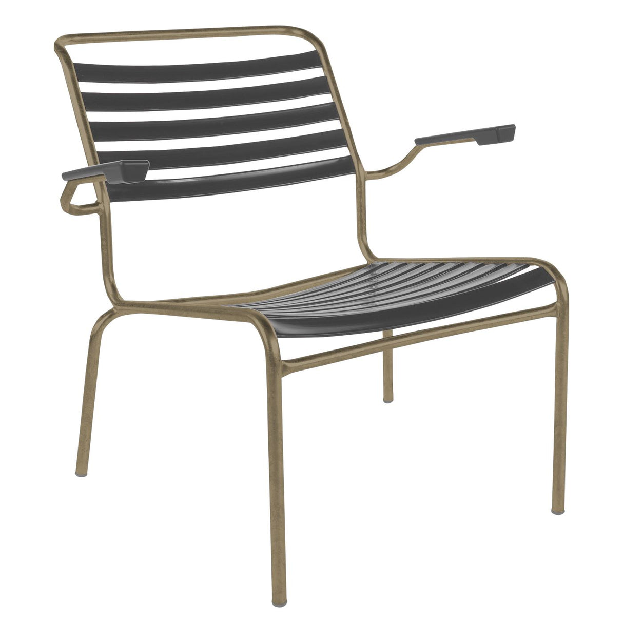Schaffner Säntis Fauteuil bas à lattes Champagne 85 Anthracite 77