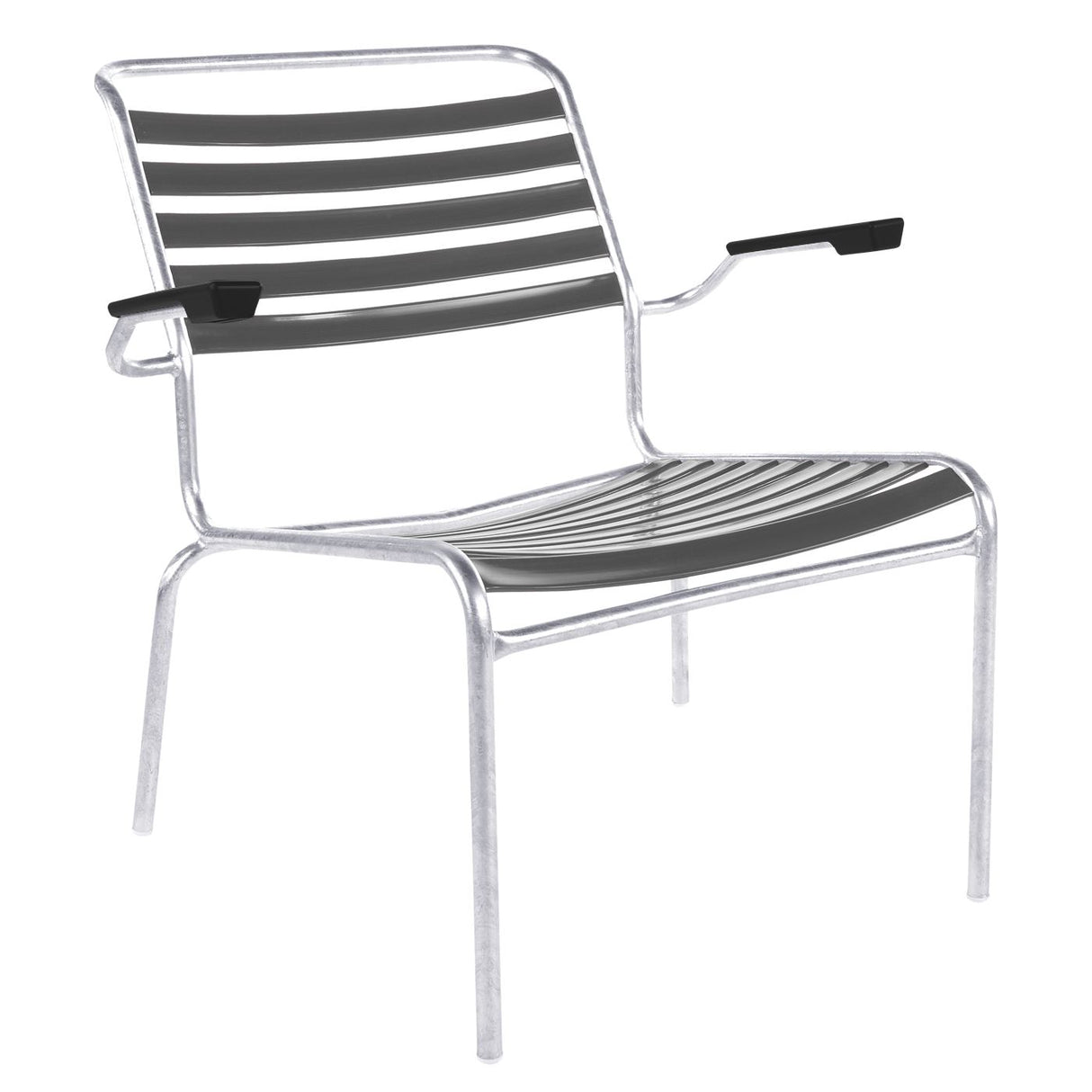 Schaffner Säntis Fauteuil bas à lattes Galvanisé à chaud 02 Graphite 73
