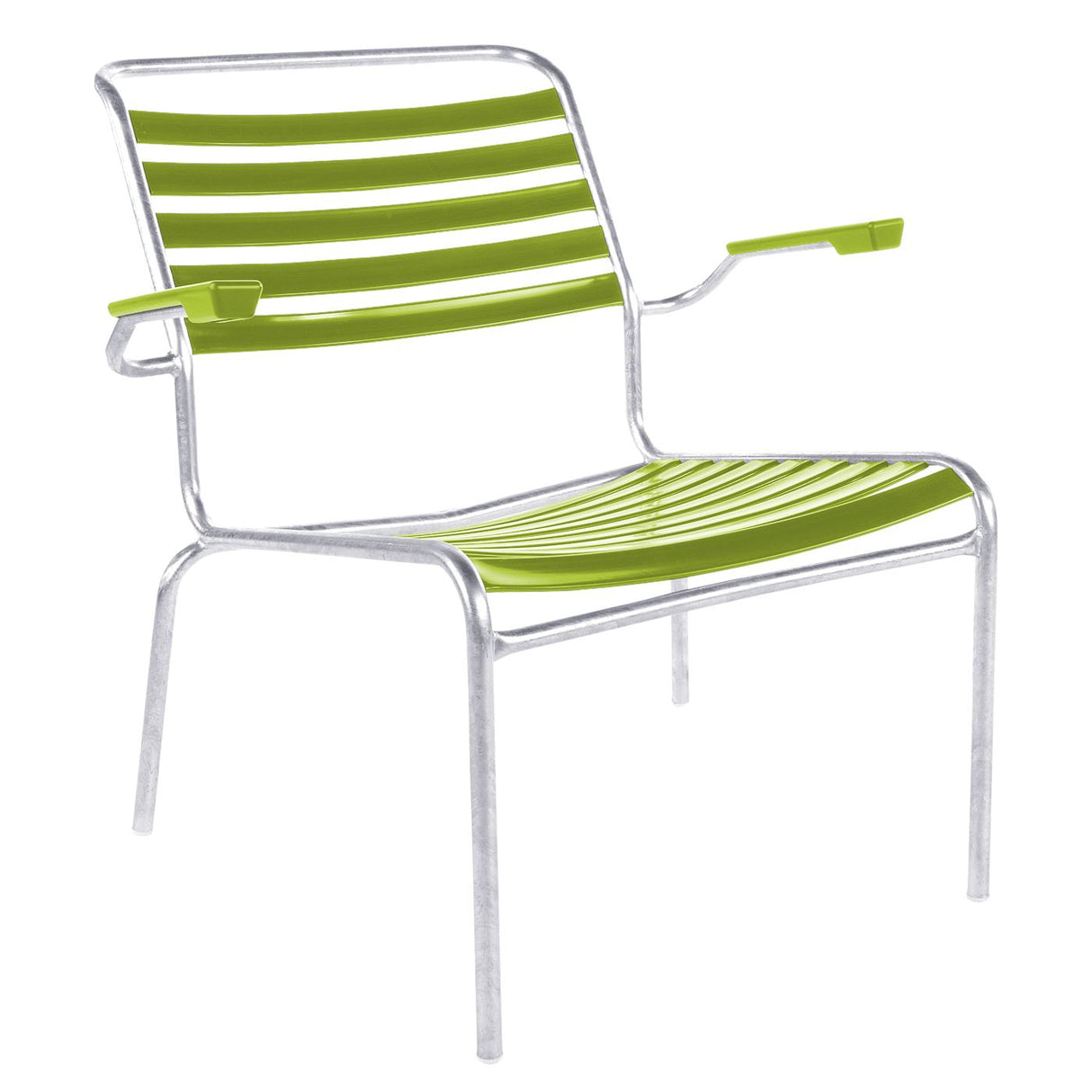 Schaffner Säntis Fauteuil bas à lattes Galvanisé à chaud 02 Vert Clair 63