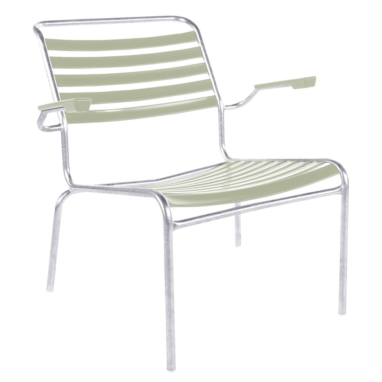 Schaffner Säntis Fauteuil bas à lattes Galvanisé à chaud 02 Vert pastel 64