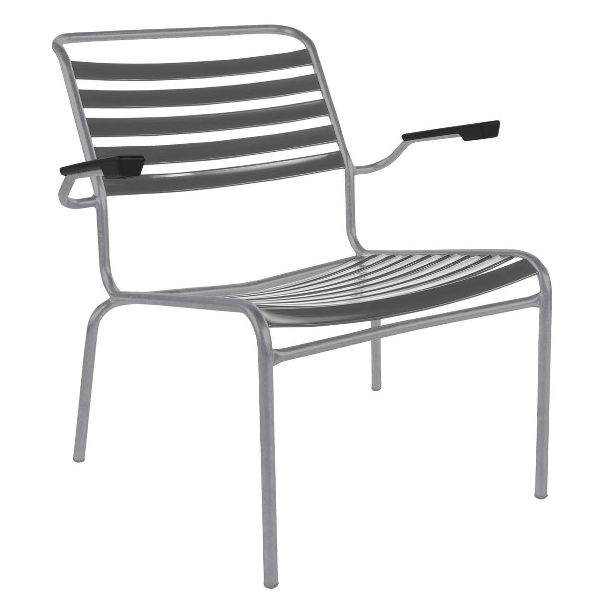 Schaffner Säntis Fauteuil bas à lattes Gris Argent 78 Graphite 73