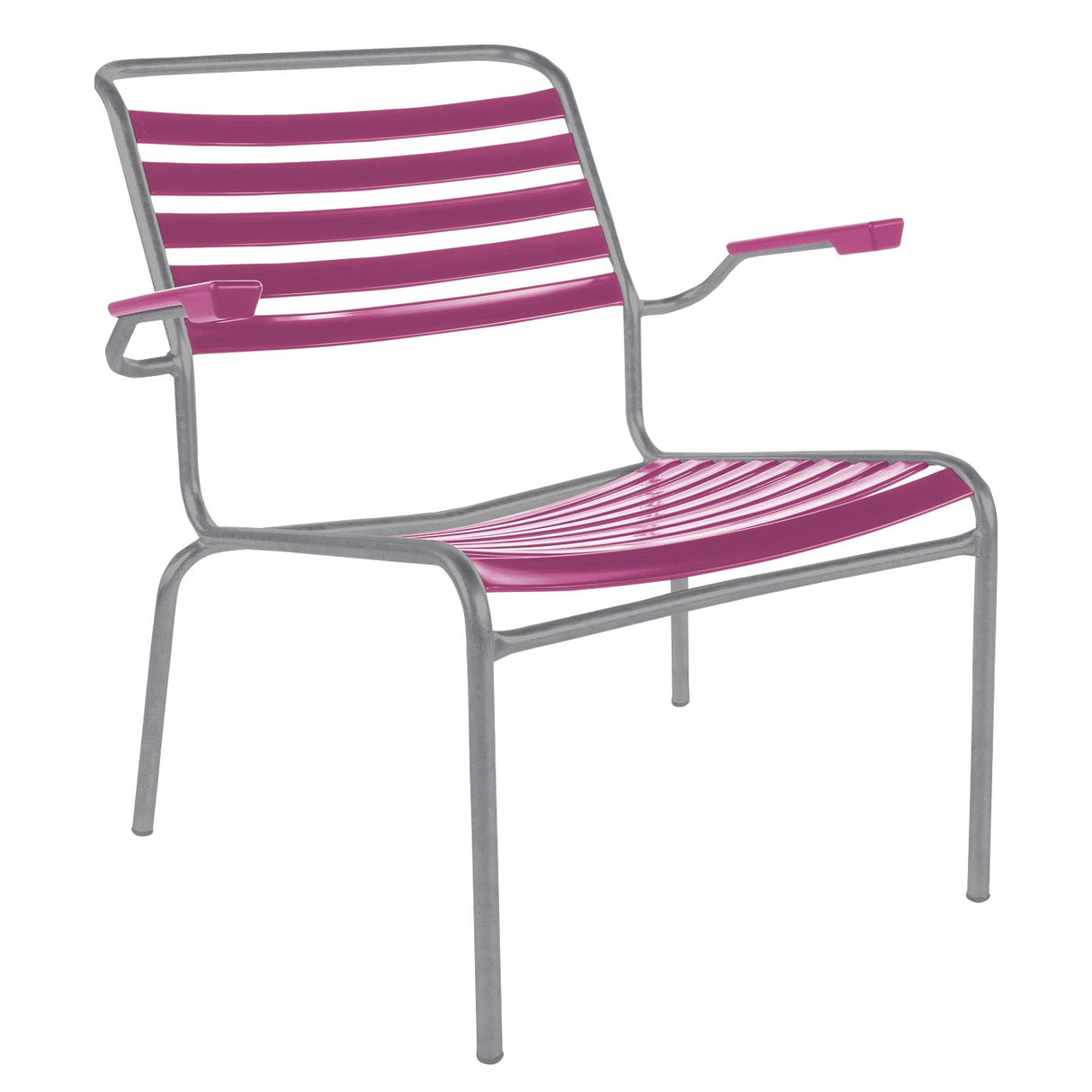 Schaffner Säntis Fauteuil bas à lattes Gris Argent 78 Rose 41