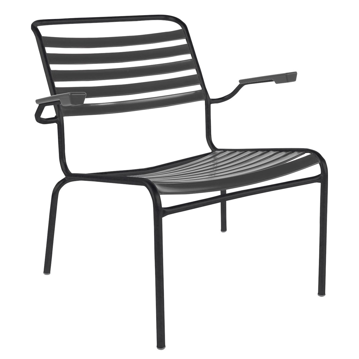 Schaffner Säntis Fauteuil bas à lattes Noir 91 Anthracite 77