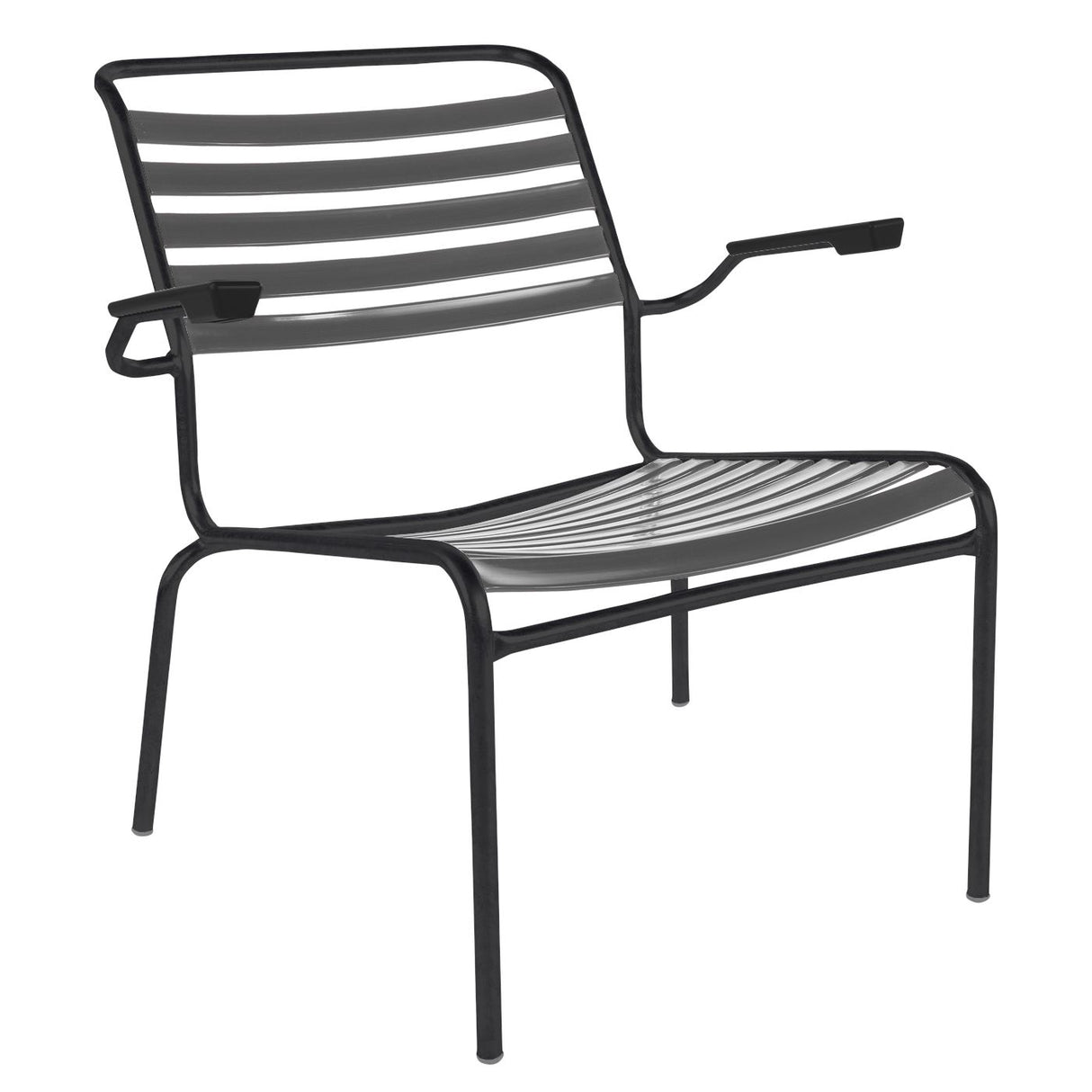 Schaffner Säntis Fauteuil bas à lattes Noir 91 Graphite 73