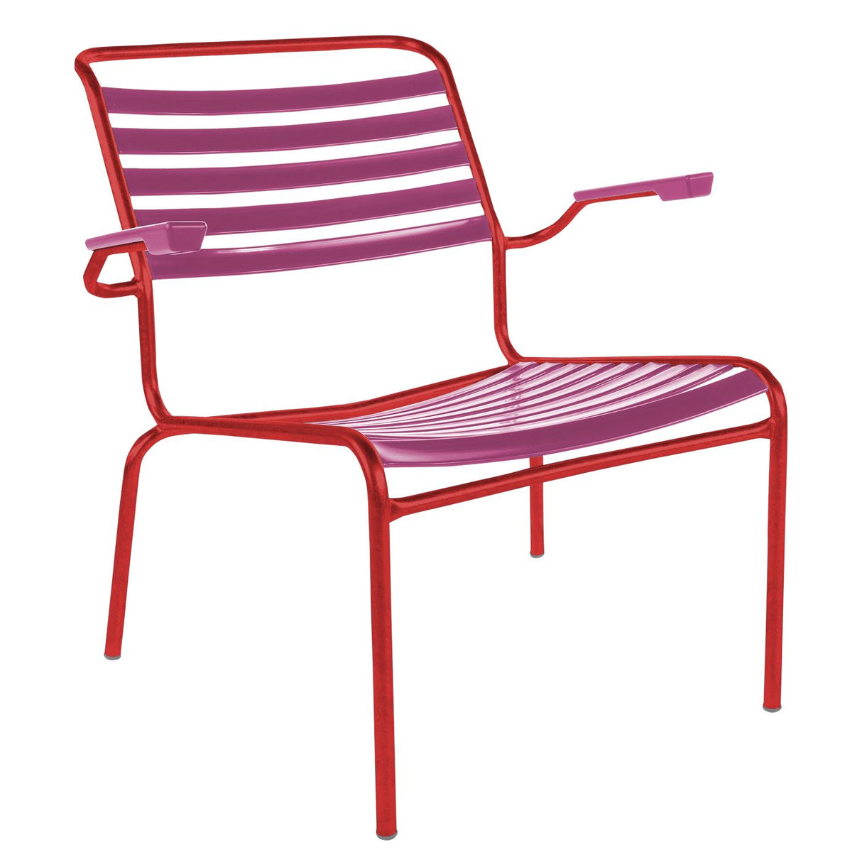 Schaffner Säntis Fauteuil bas à lattes Rouge 30 Rose 41