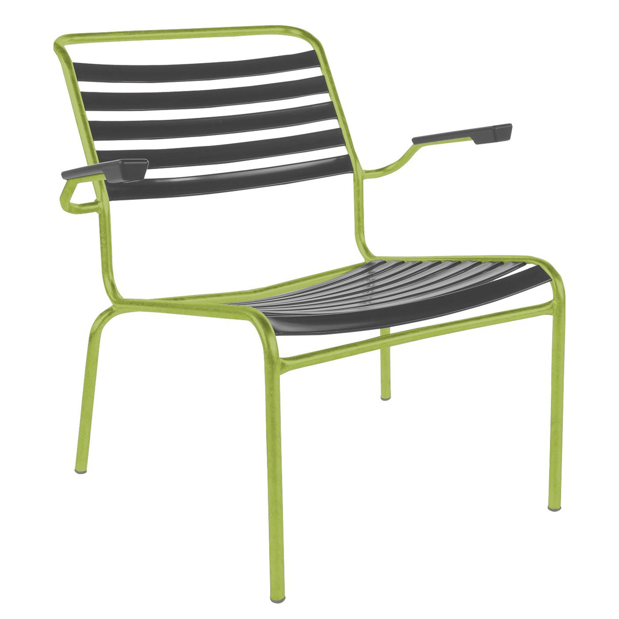 Schaffner Säntis Fauteuil bas à lattes Vert Clair 63 Anthracite 77