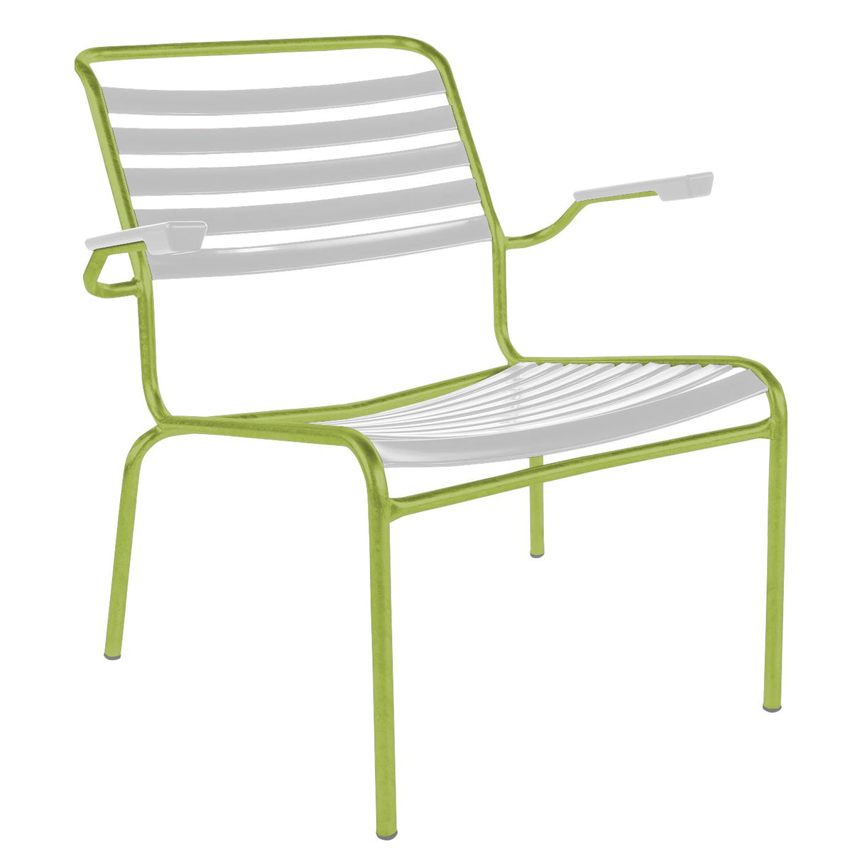 Schaffner Säntis Fauteuil bas à lattes Vert Clair 63 Blanc 90