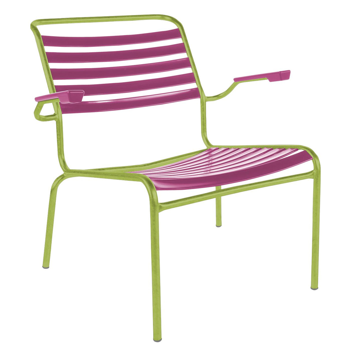 Schaffner Säntis Fauteuil bas à lattes Vert Clair 63 Rose 41