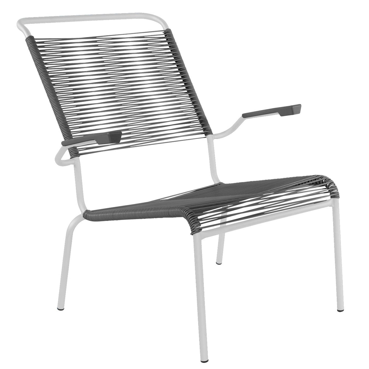 Schaffner Säntis Fauteuil bas haut dossier Spaghetti Blanc 90 Anthracite 77