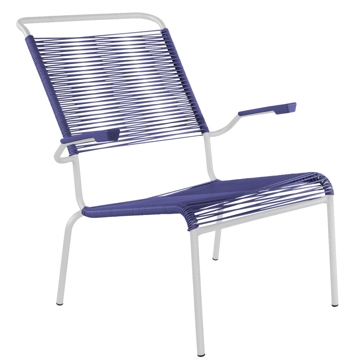 Schaffner Säntis Fauteuil bas haut dossier Spaghetti Blanc 90 Bleu 53