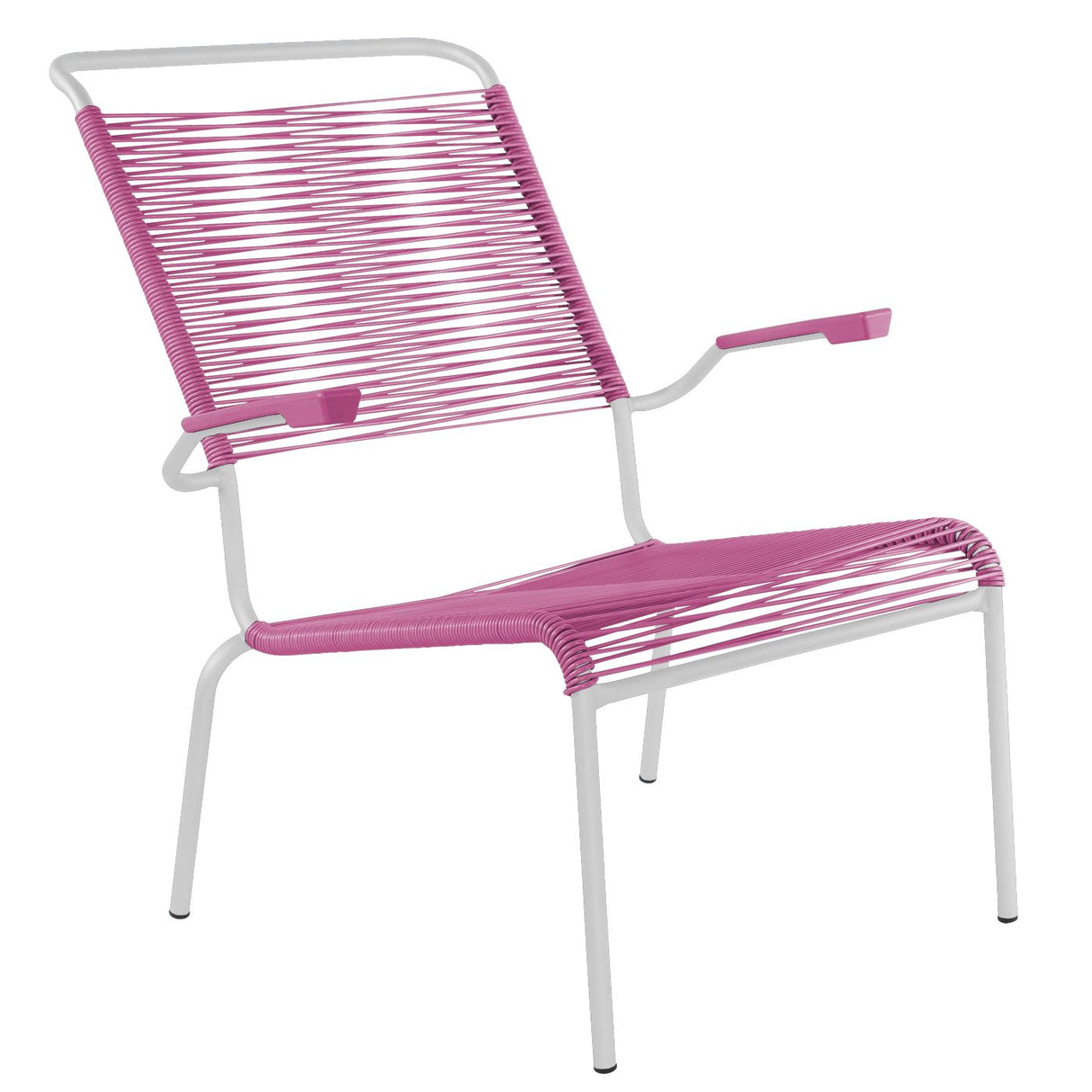 Schaffner Säntis Fauteuil bas haut dossier Spaghetti Blanc 90 Rose 41