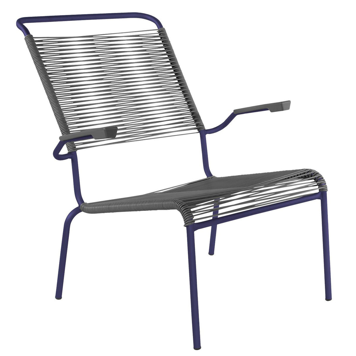 Schaffner Säntis Fauteuil bas haut dossier Spaghetti Bleu 53 Anthracite 77