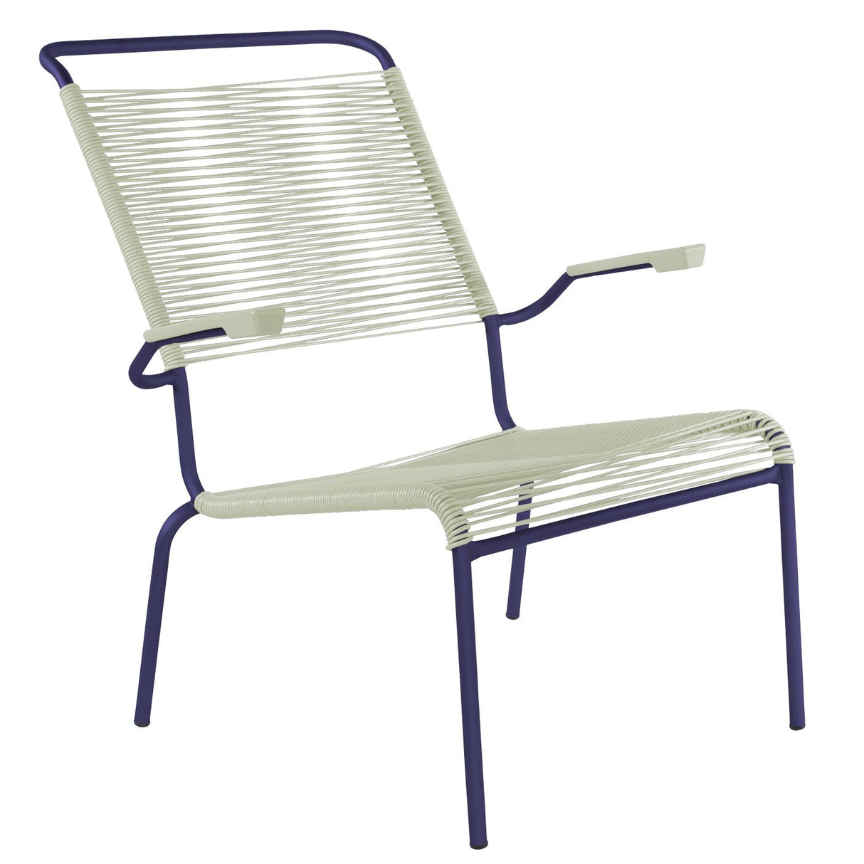 Schaffner Säntis Fauteuil bas haut dossier Spaghetti Bleu 53 Vert pastel 64