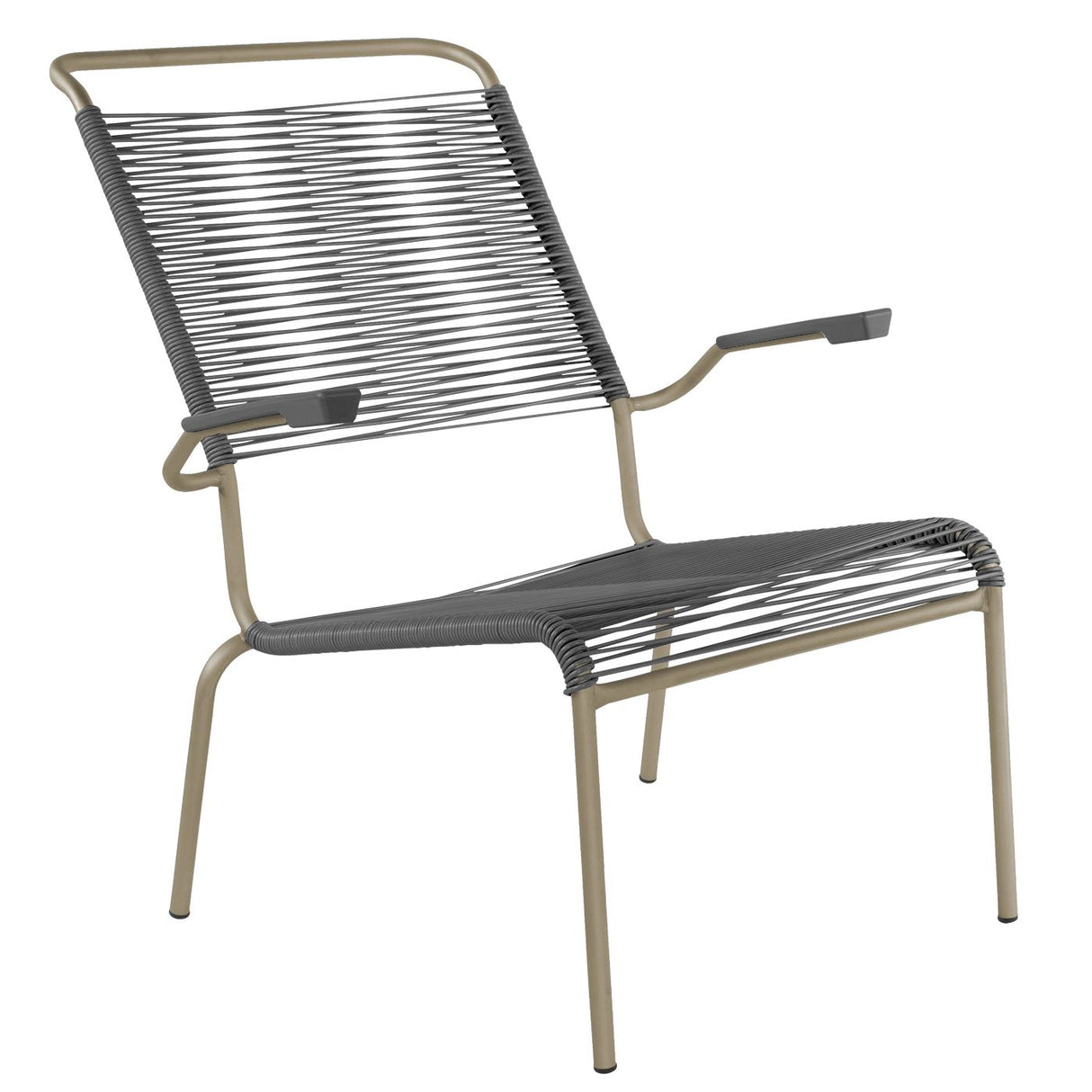 Schaffner Säntis Fauteuil bas haut dossier Spaghetti Champagne 85 Anthracite 77