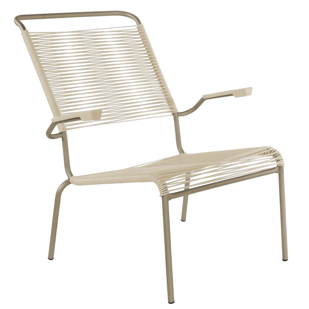 Schaffner Säntis Fauteuil bas haut dossier Spaghetti Champagne 85 Sable pastel 15