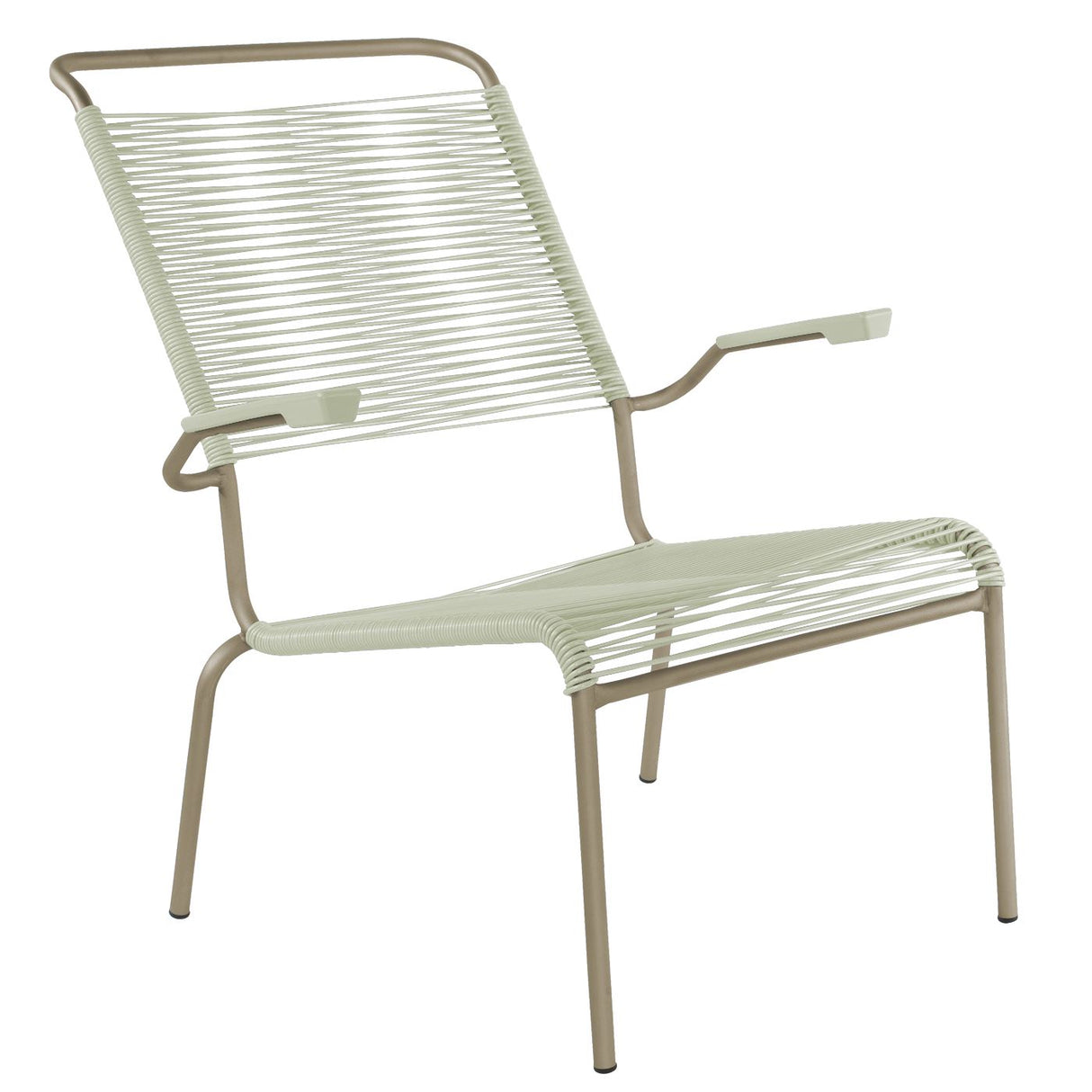 Schaffner Säntis Fauteuil bas haut dossier Spaghetti Champagne 85 Vert pastel 64