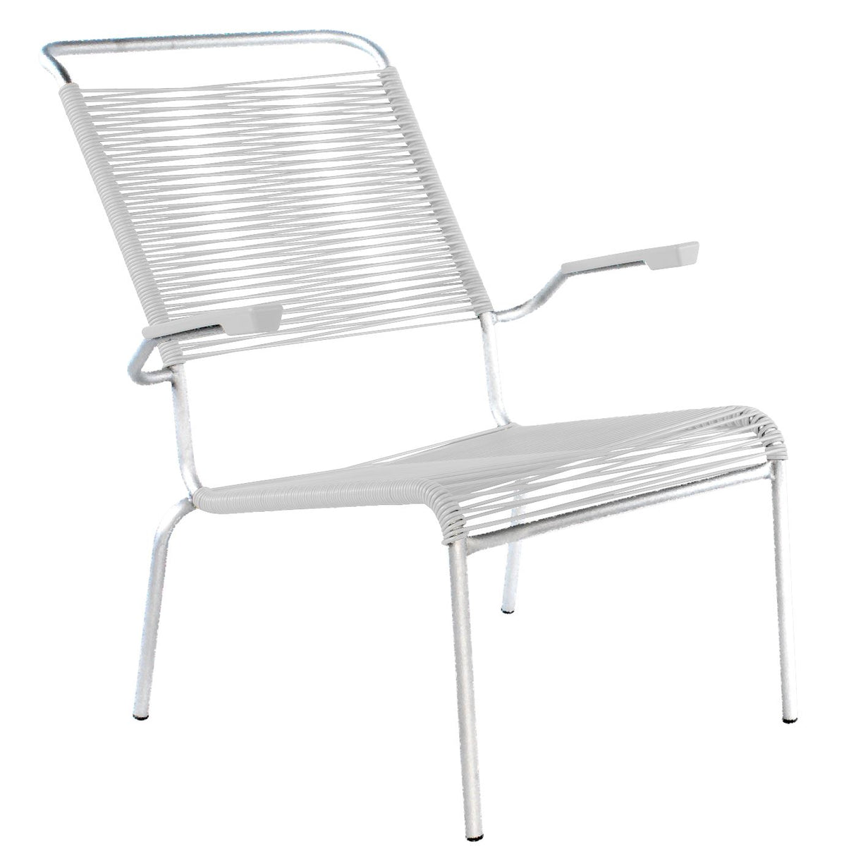 Schaffner Säntis Fauteuil bas haut dossier Spaghetti Galvanisé à chaud 02 Blanc 90