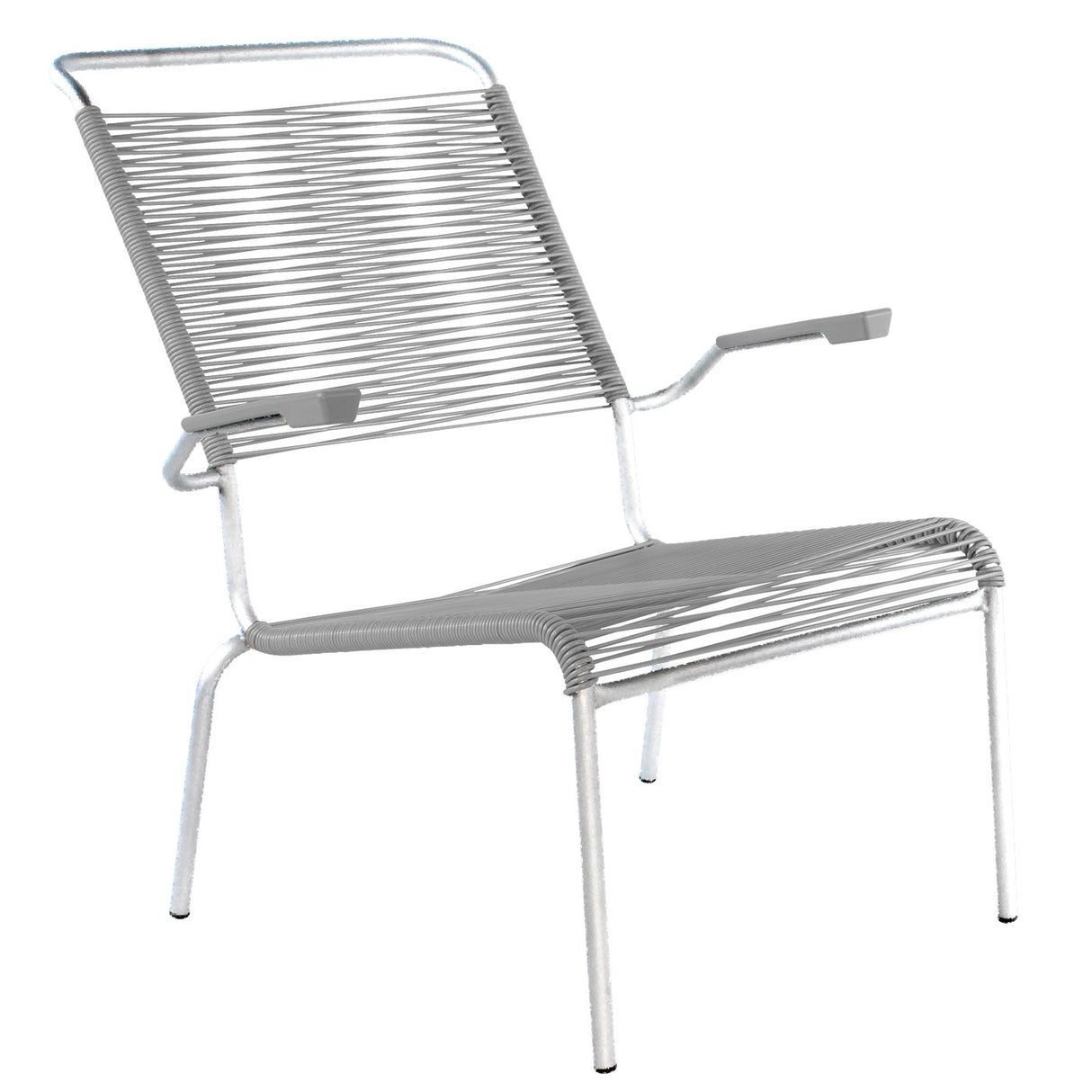 Schaffner Säntis Fauteuil bas haut dossier Spaghetti Galvanisé à chaud 02 Gris Argent 78