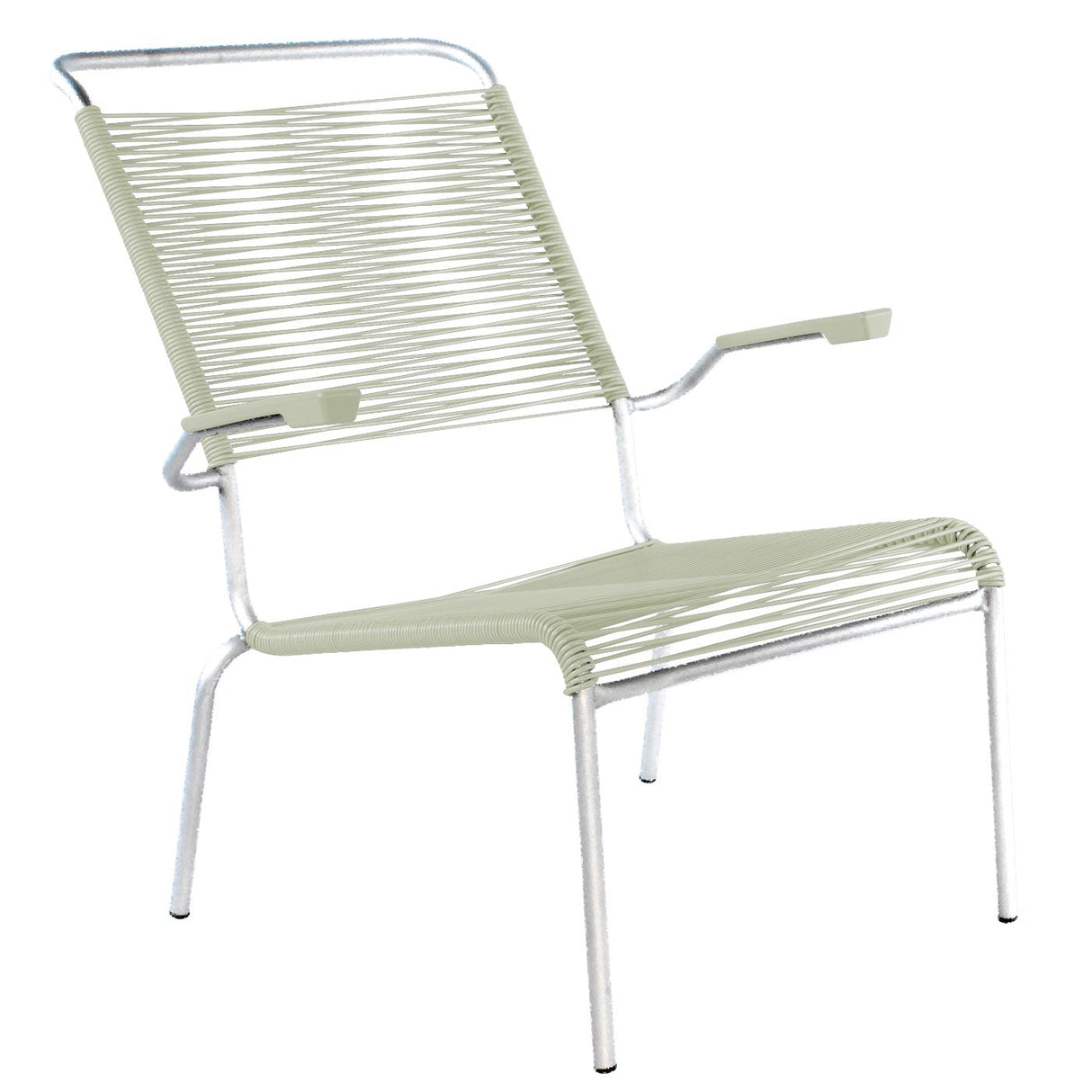 Schaffner Säntis Fauteuil bas haut dossier Spaghetti Galvanisé à chaud 02 Vert pastel 64