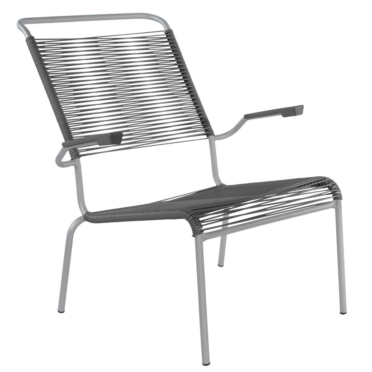 Schaffner Säntis Fauteuil bas haut dossier Spaghetti Gris Argent 78 Anthracite 77