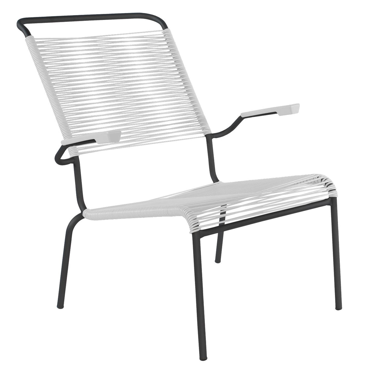 Schaffner Säntis Fauteuil bas haut dossier Spaghetti Noir 91 Blanc 90