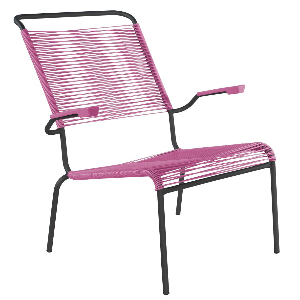 Schaffner Säntis Fauteuil bas haut dossier Spaghetti Noir 91 Rose 41