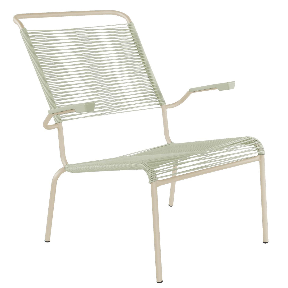 Schaffner Säntis Fauteuil bas haut dossier Spaghetti Sable Pastel 15 Vert pastel 64