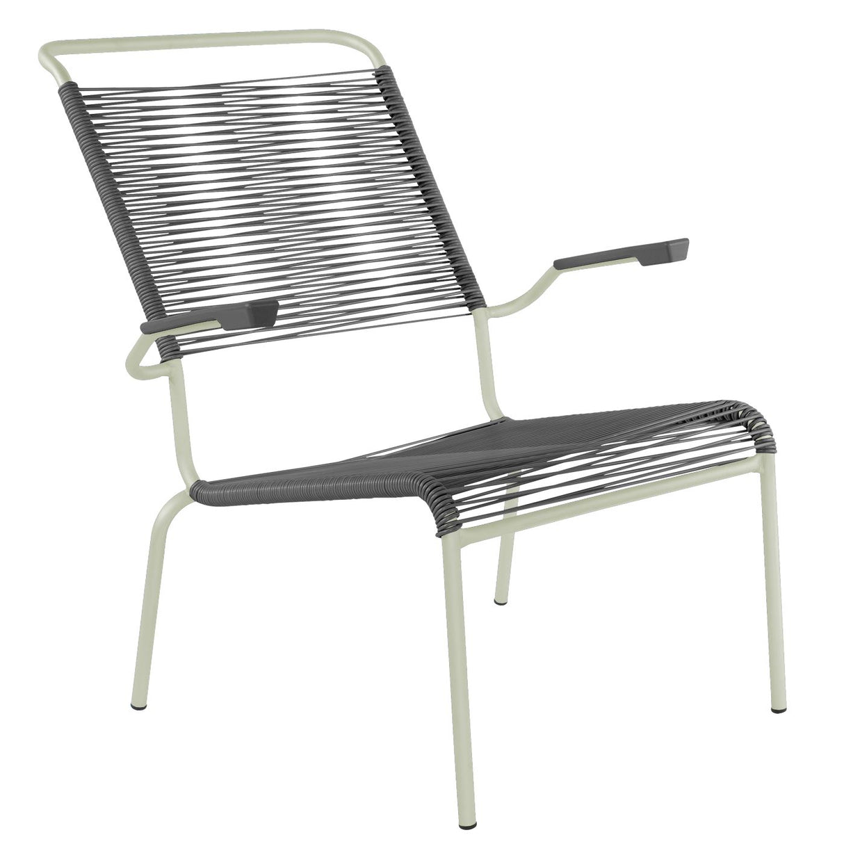 Schaffner Säntis Fauteuil bas haut dossier Spaghetti Vert Pastel 64 Anthracite 77