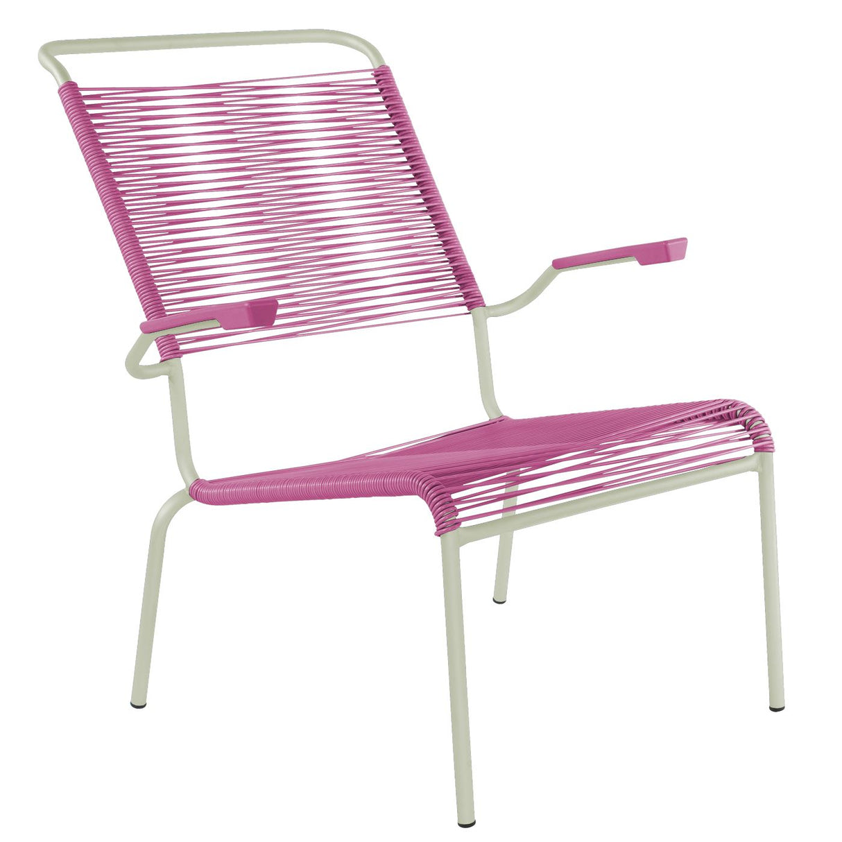 Schaffner Säntis Fauteuil bas haut dossier Spaghetti Vert Pastel 64 Rose 41