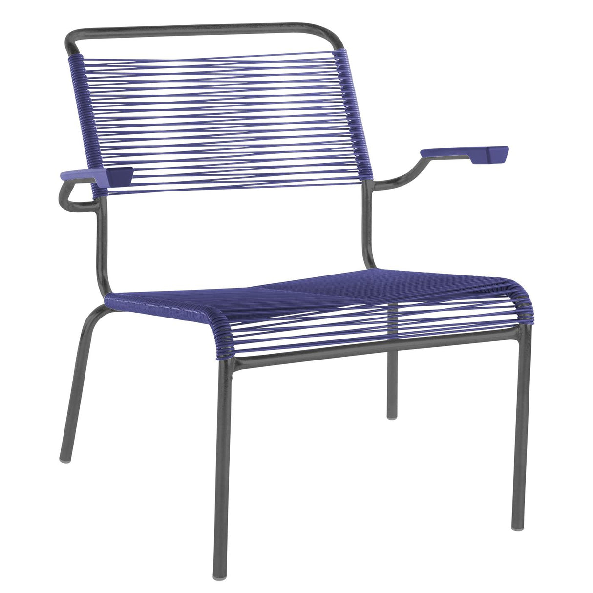 Schaffner Säntis Fauteuil bas Spaghetti Anthracite 77 Bleu 53