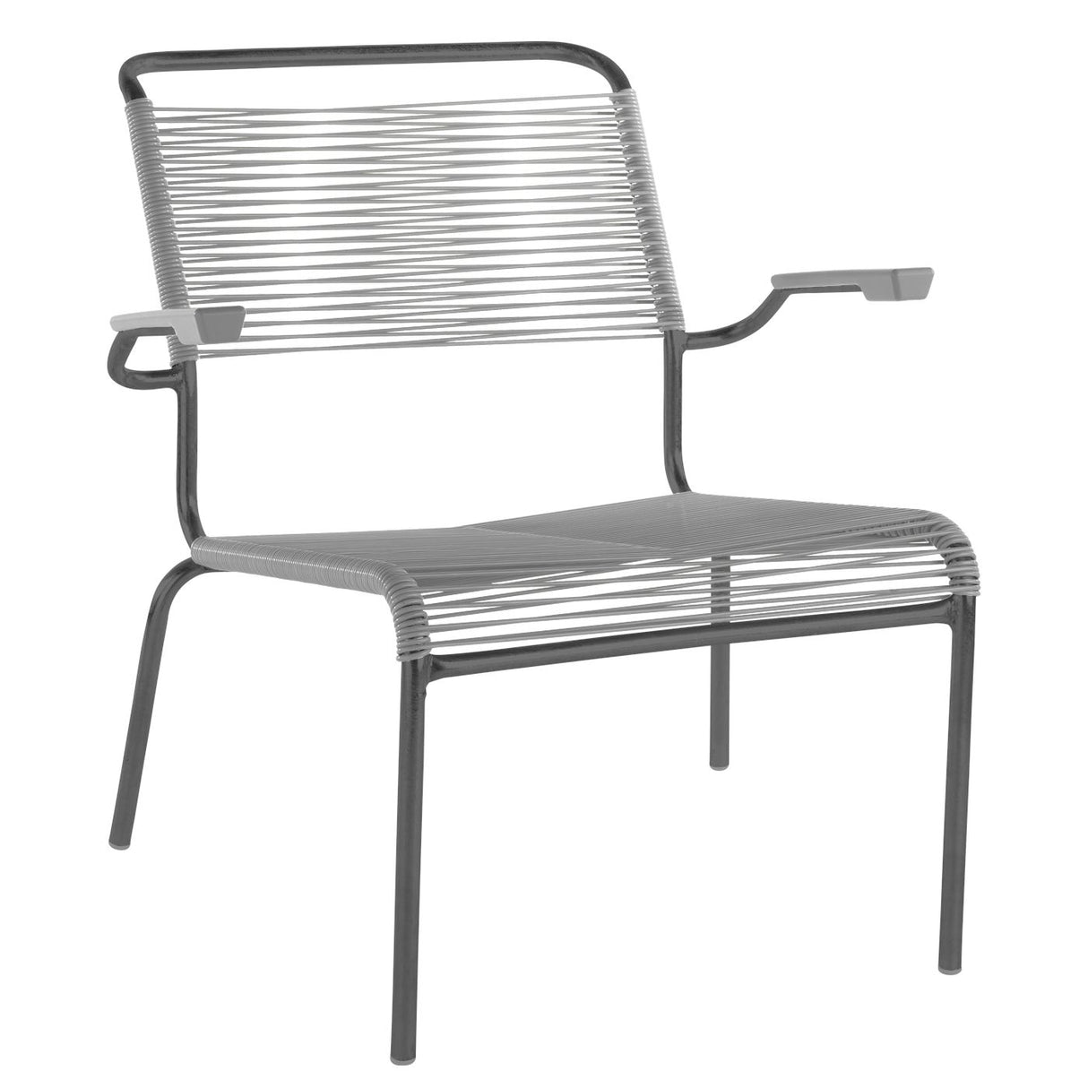Schaffner Säntis Fauteuil bas Spaghetti Anthracite 77 Gris Argent 78