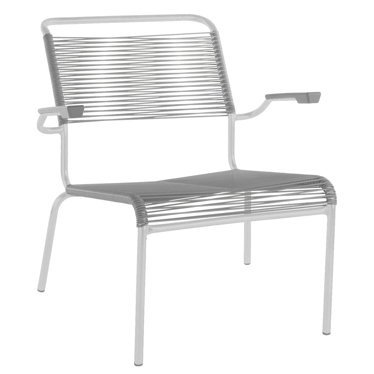 Schaffner Säntis Fauteuil bas Spaghetti Blanc 90 Gris Argent 78
