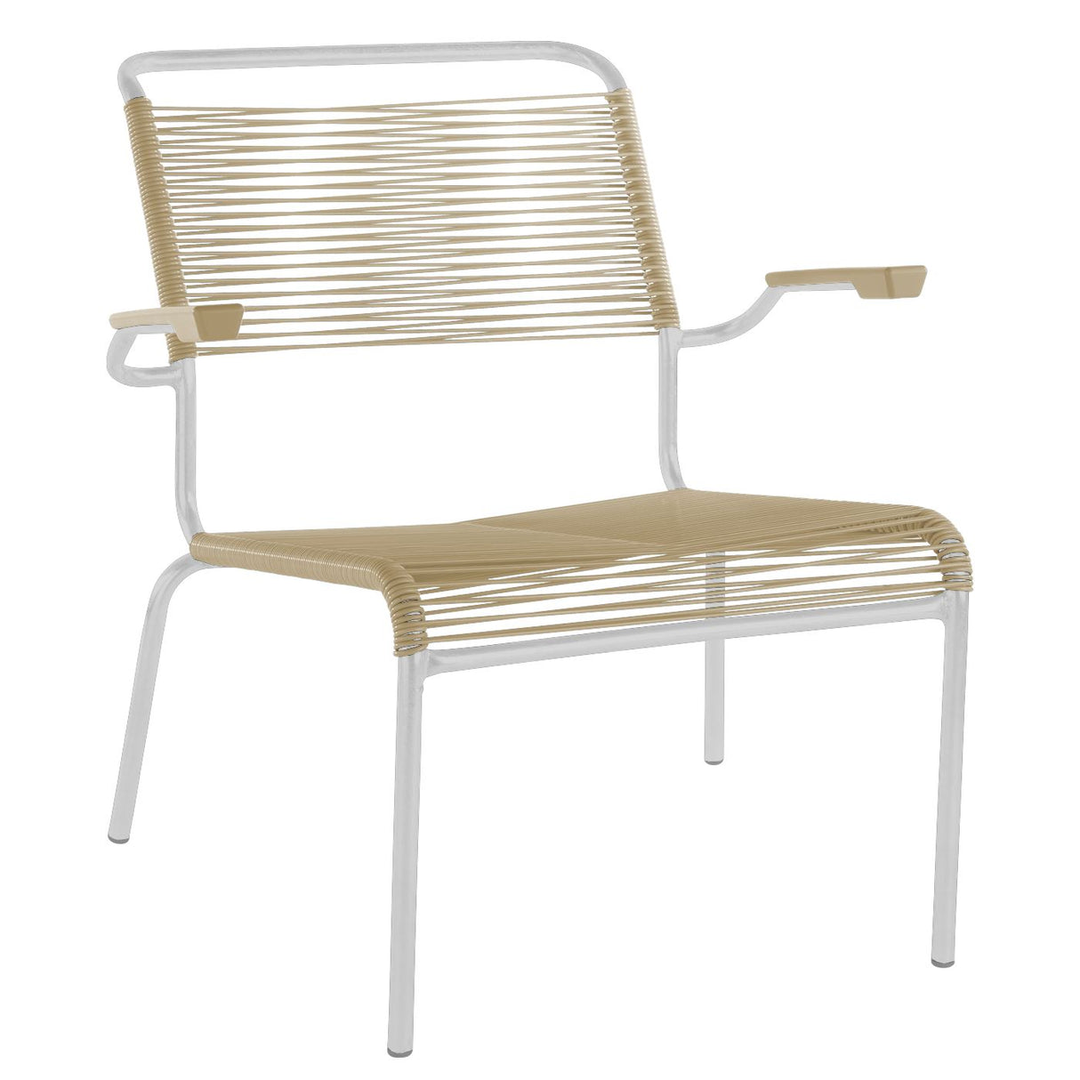Schaffner Säntis Fauteuil bas Spaghetti Blanc 90 Marron Pastel 83