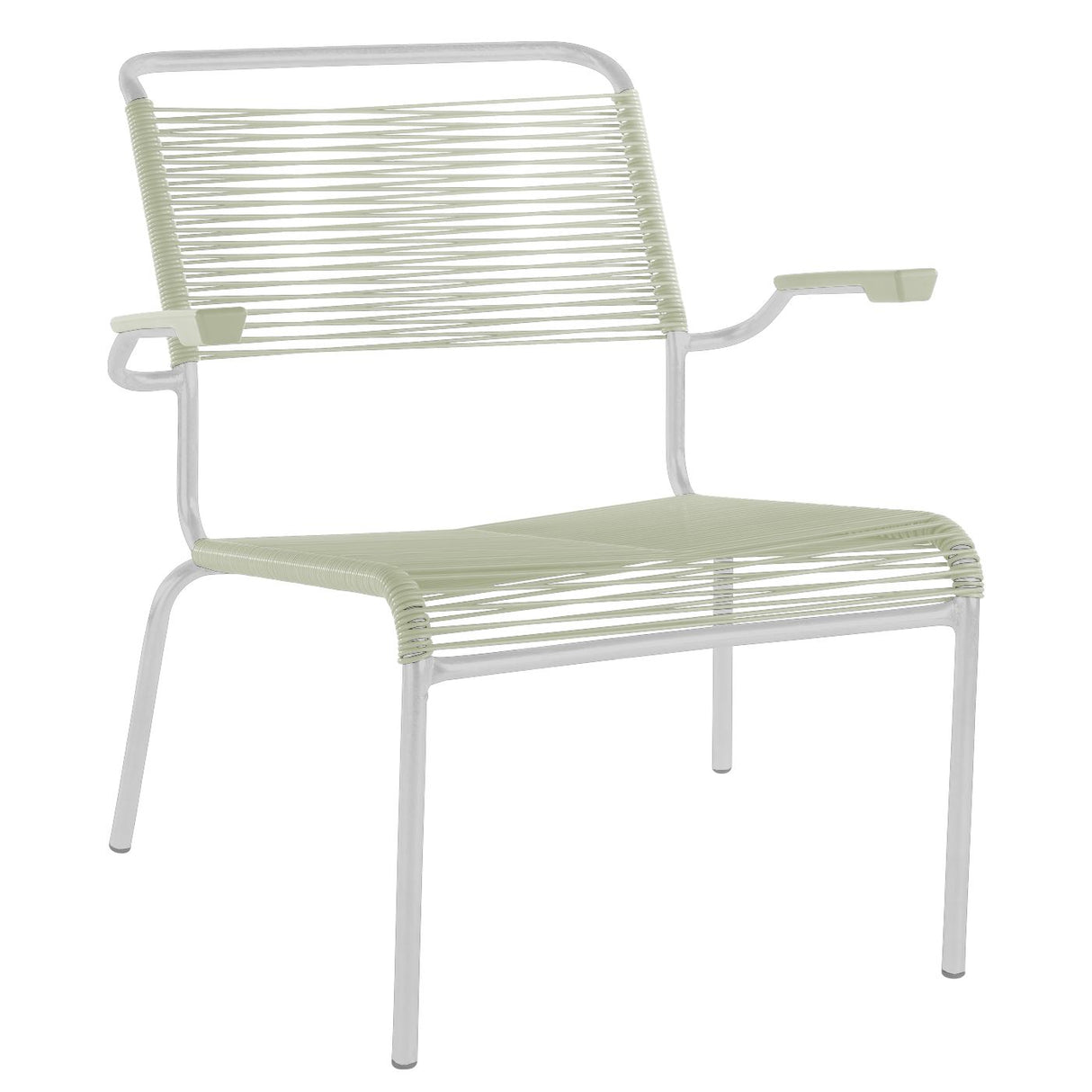 Schaffner Säntis Fauteuil bas Spaghetti Blanc 90 Vert pastel 64