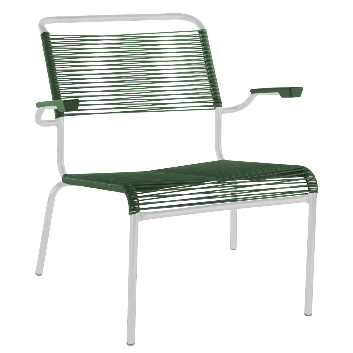 Schaffner Säntis Fauteuil bas Spaghetti Blanc 90 Vert Sapin 66