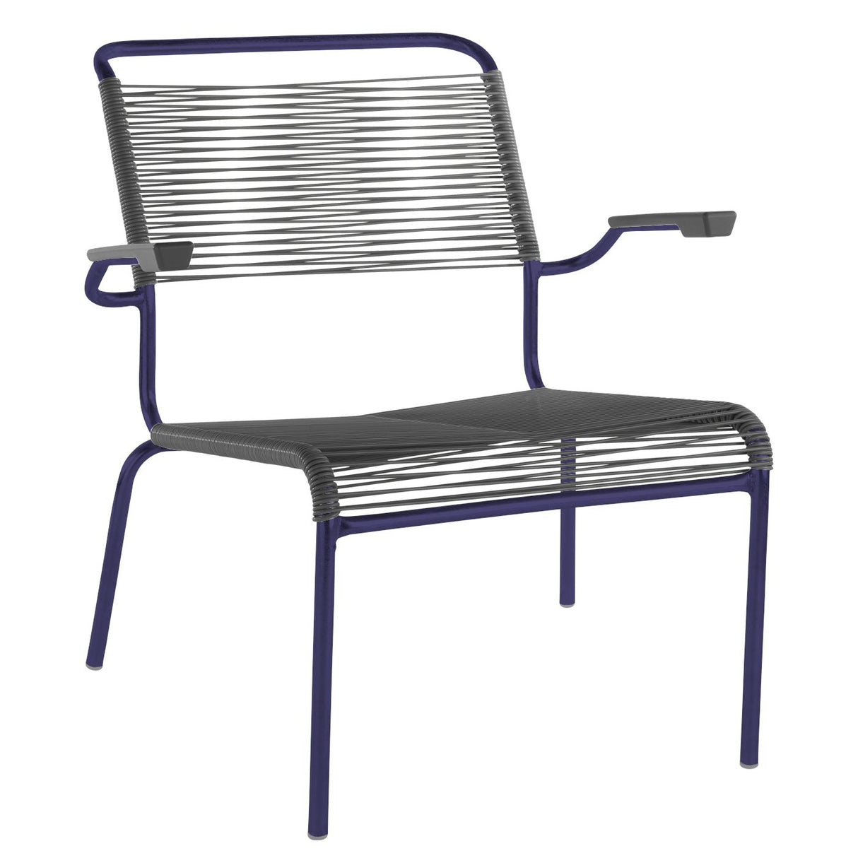 Schaffner Säntis Fauteuil bas Spaghetti Bleu 53 Anthracite 77