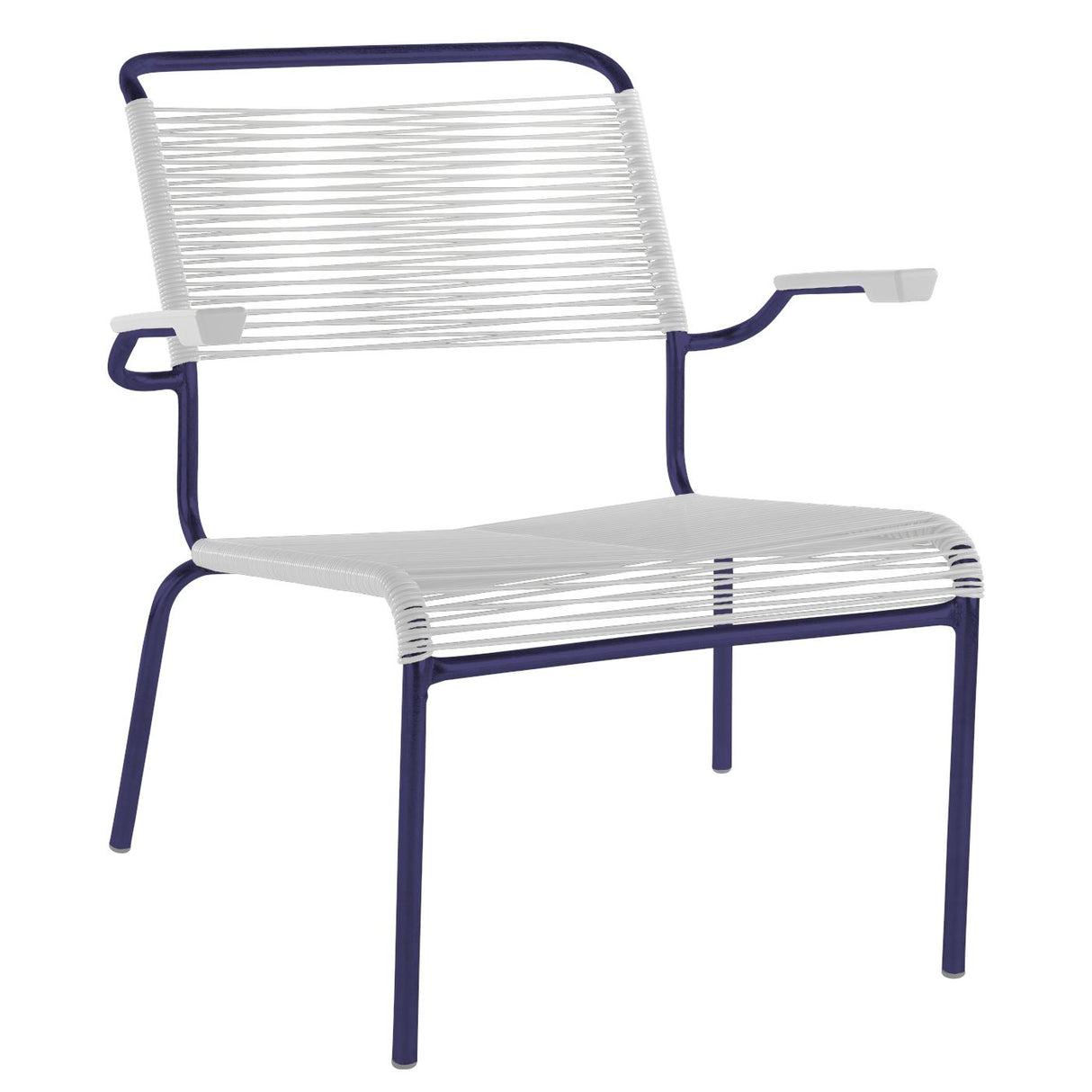 Schaffner Säntis Fauteuil bas Spaghetti Bleu 53 Blanc 90
