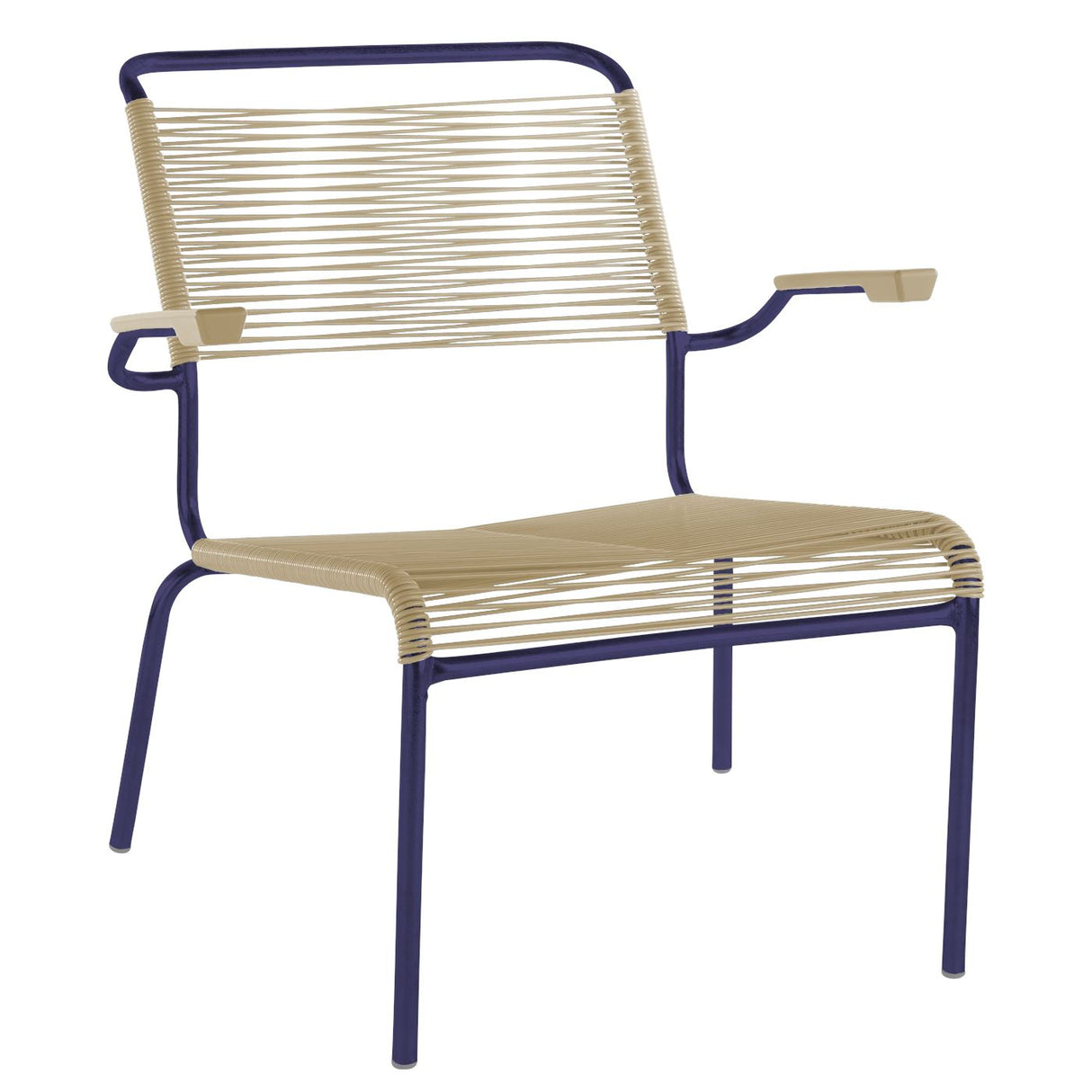 Schaffner Säntis Fauteuil bas Spaghetti Bleu 53 Marron Pastel 83