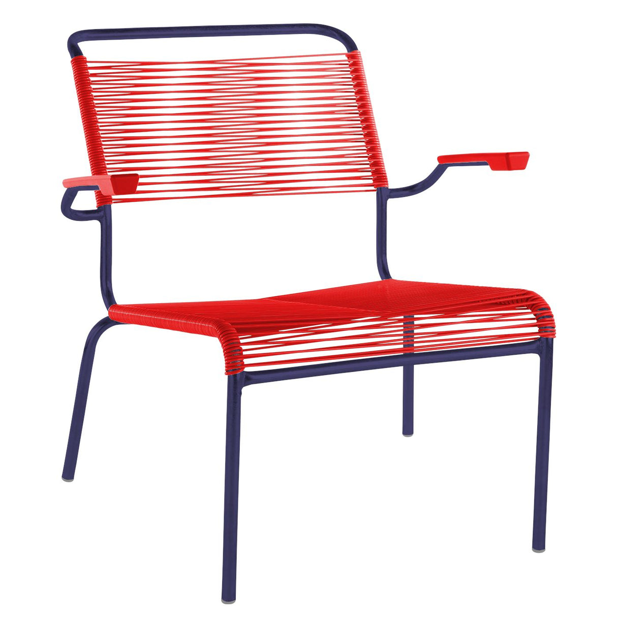 Schaffner Säntis Fauteuil bas Spaghetti Bleu 53 Rouge 30