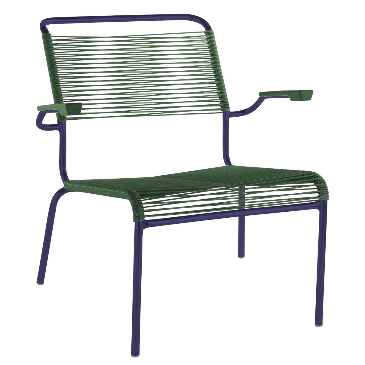 Schaffner Säntis Fauteuil bas Spaghetti Bleu 53 Vert Sapin 66