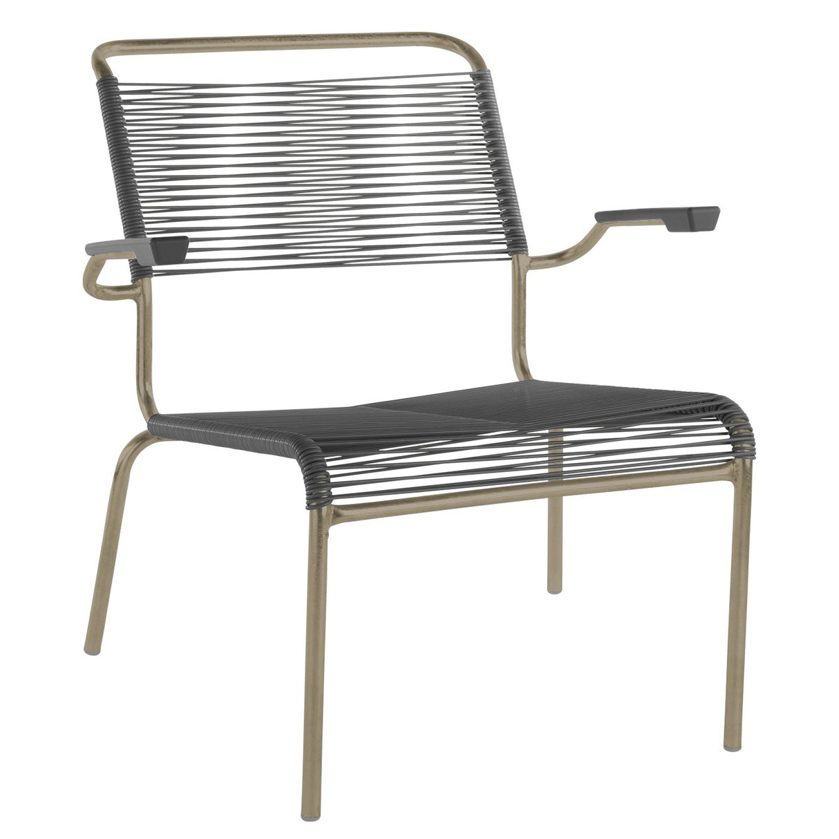 Schaffner Säntis Fauteuil bas Spaghetti Champagne 85 Anthracite 77