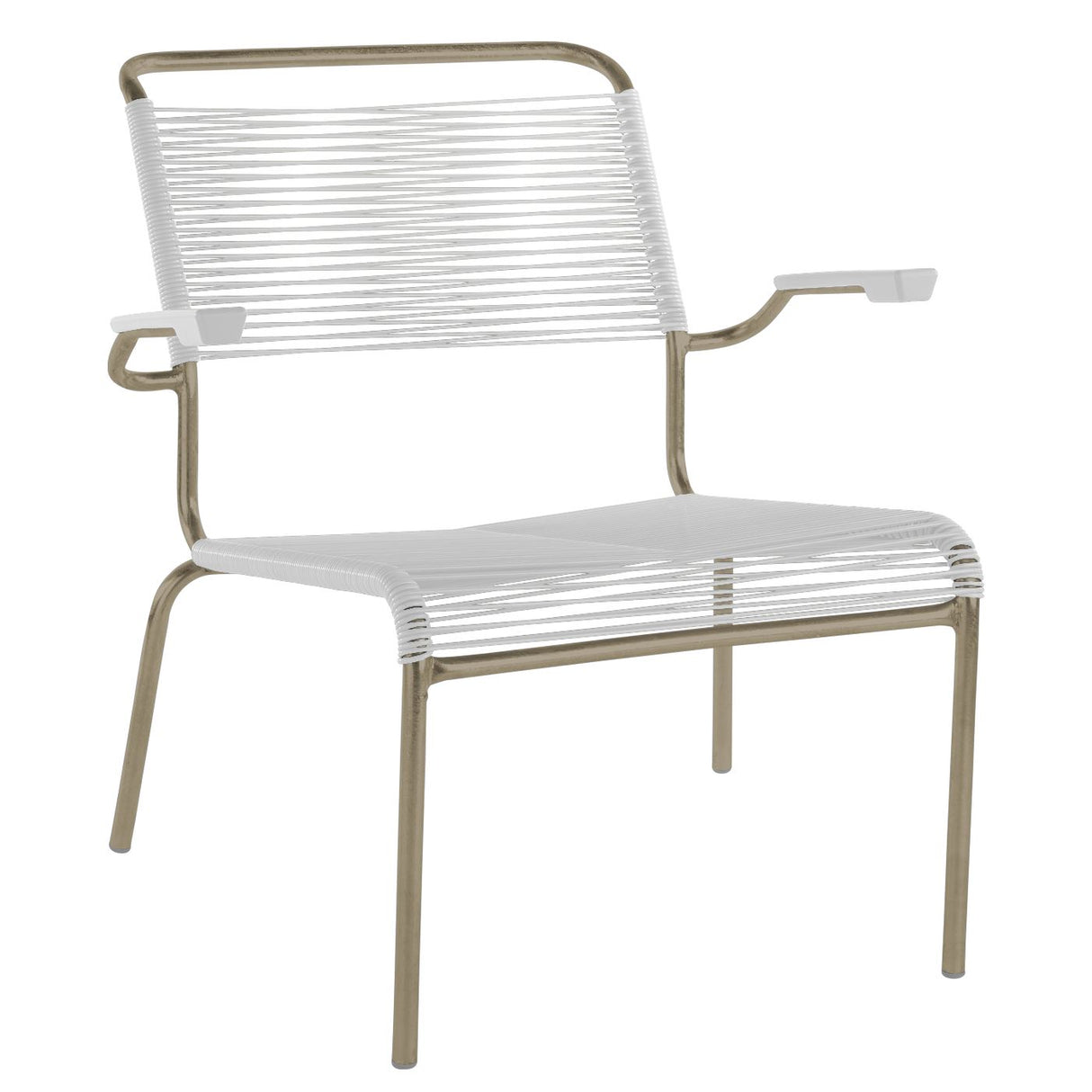 Schaffner Säntis Fauteuil bas Spaghetti Champagne 85 Blanc 90
