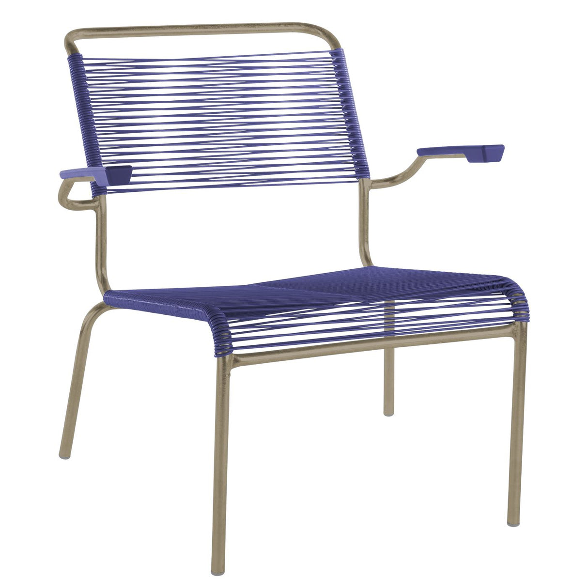 Schaffner Säntis Fauteuil bas Spaghetti Champagne 85 Bleu 53